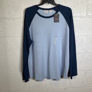 Levi's Men's Thermal Long Raglan Sleeve T-Shirt blue, 2XL $45